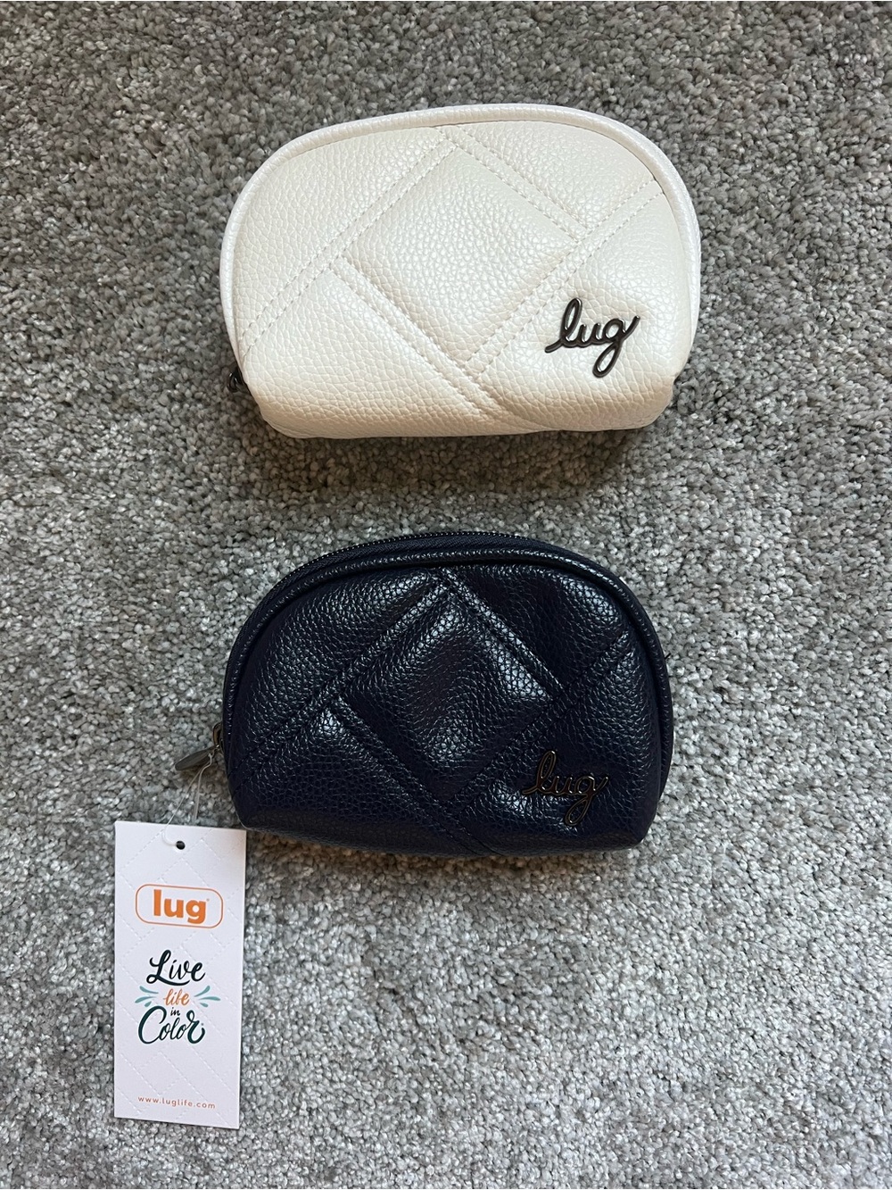 Lug stash set of two navy and white classic vl
